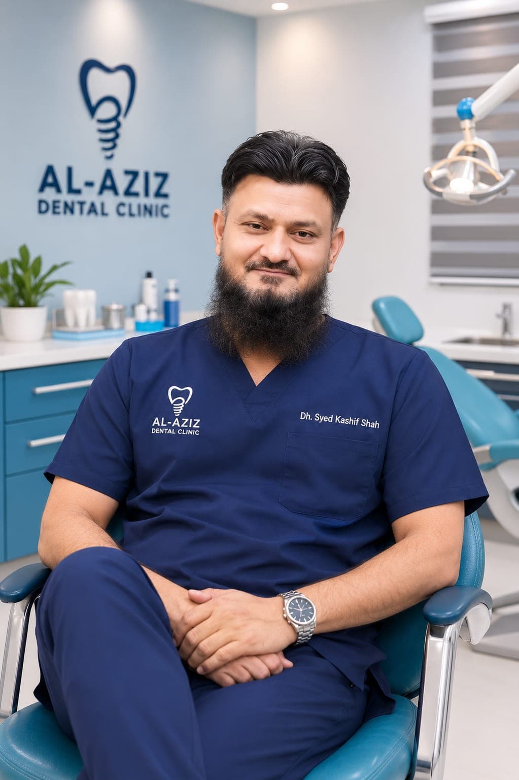 DH Syed Kashif Shah at the Al-Aziz Dental Clinic